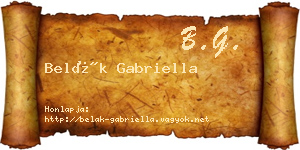 Belák Gabriella névjegykártya